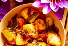Devilled potatoes (ala thel dala)