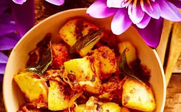 Devilled potatoes (ala thel dala)